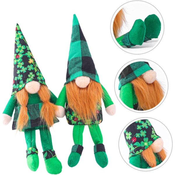 Decorazioni Bambole Gnomi San Patrizio 2 pezzi in Tessuto per Casa e Ufficio