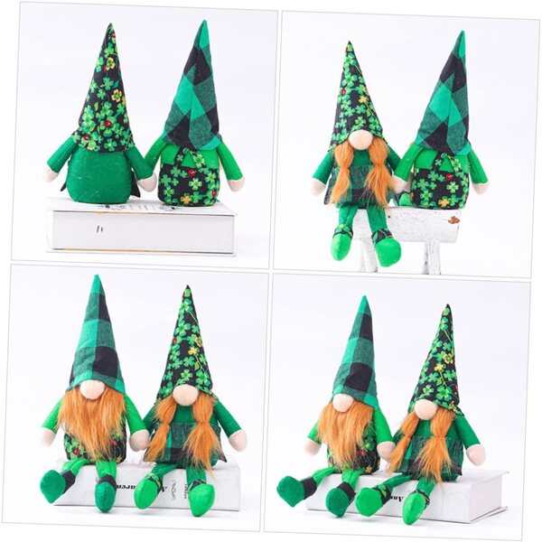 Decorazioni Bambole Gnomi San Patrizio 2 pezzi in Tessuto per Casa e Ufficio