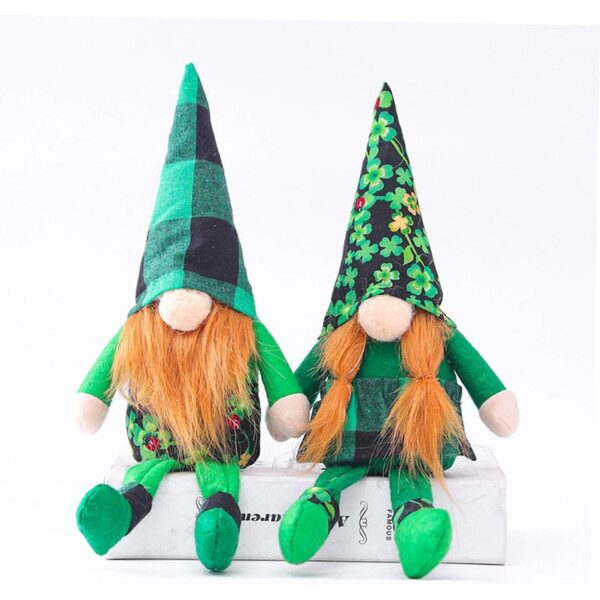 Decorazioni Bambole Gnomi San Patrizio 2 pezzi in Tessuto per Casa e Ufficio