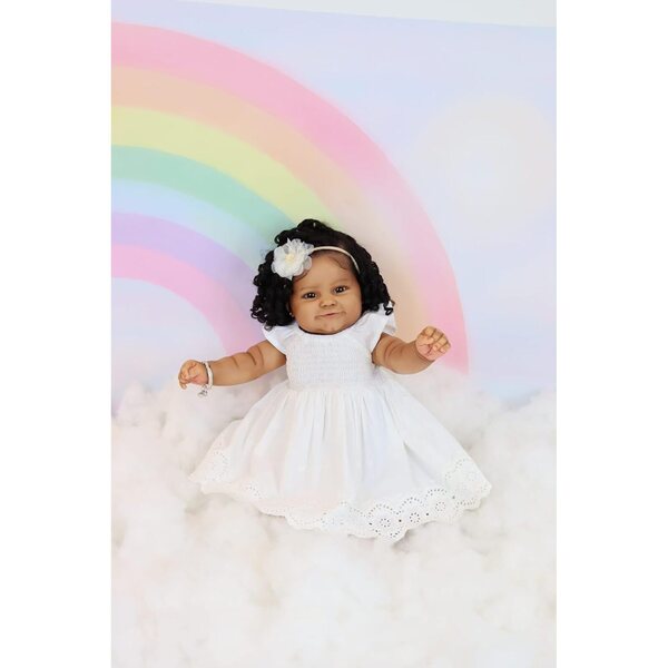 Anano Reborn-Puppe aus schwarzem, realistischem Silikon, 61 cm – afrikanisches Unisex-Mädchen