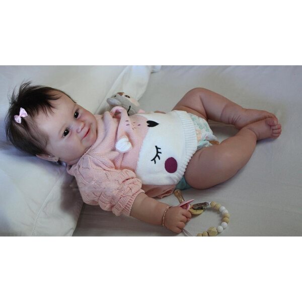 Anano Maddie Reborn Doll 50 cm realistische Silikonpuppe mit Gelenken und Zubehör