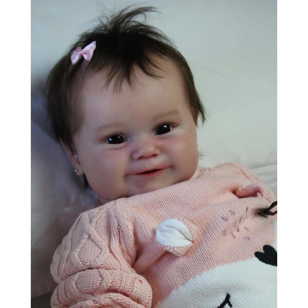 Anano Maddie Reborn Doll 50 cm realistische Silikonpuppe mit Gelenken und Zubehör