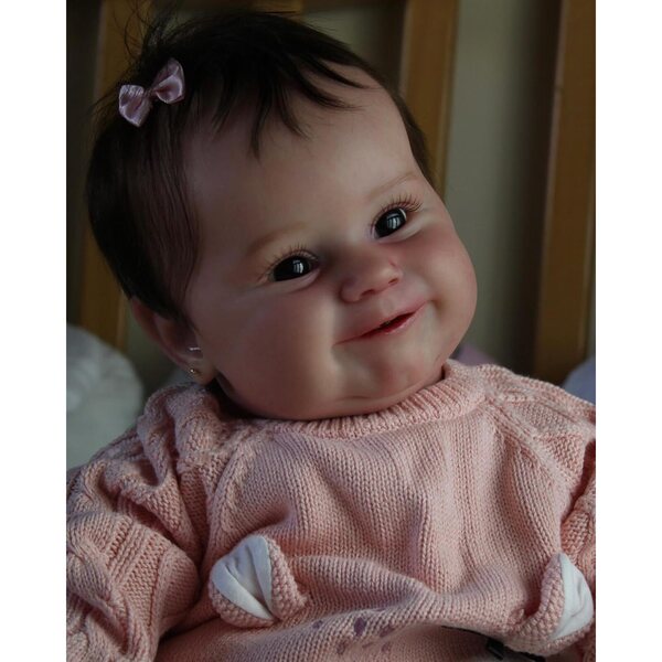 Anano Maddie Reborn Doll 50 cm realistische Silikonpuppe mit Gelenken und Zubehör