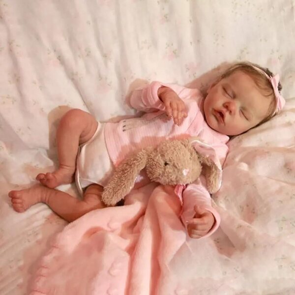 Anano Realistische Silikon-Rebornpuppe 45 cm – Unisex-Zwillinge mit Komplettset