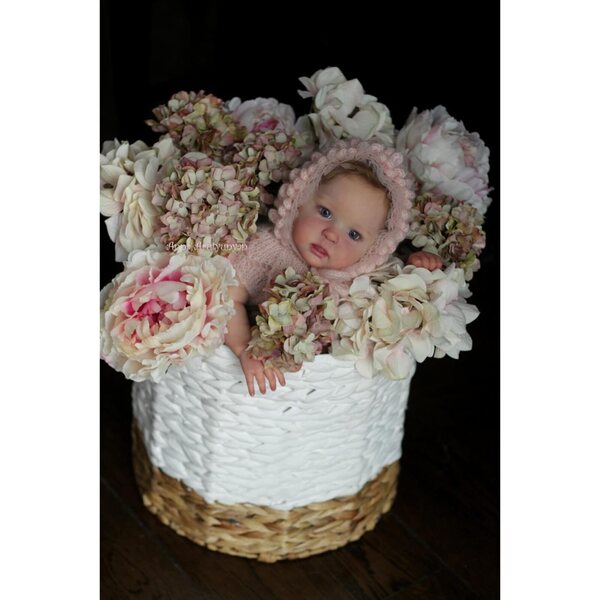 Anano Reborn Baby Boy Silikonpuppe 50 cm – Lebensechte und beschwerte, verwurzelte Haare