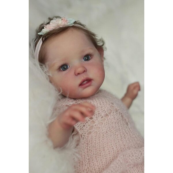 Anano Reborn Baby Boy Silikonpuppe 50 cm – Lebensechte und beschwerte, verwurzelte Haare