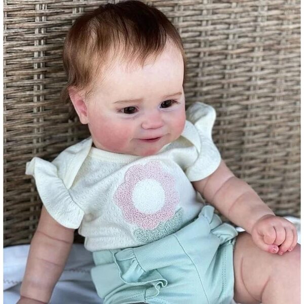 Anano Reborn Doll 48 cm – Lebensechte Silikon-Babypuppe mit Kleidung und Accessoires