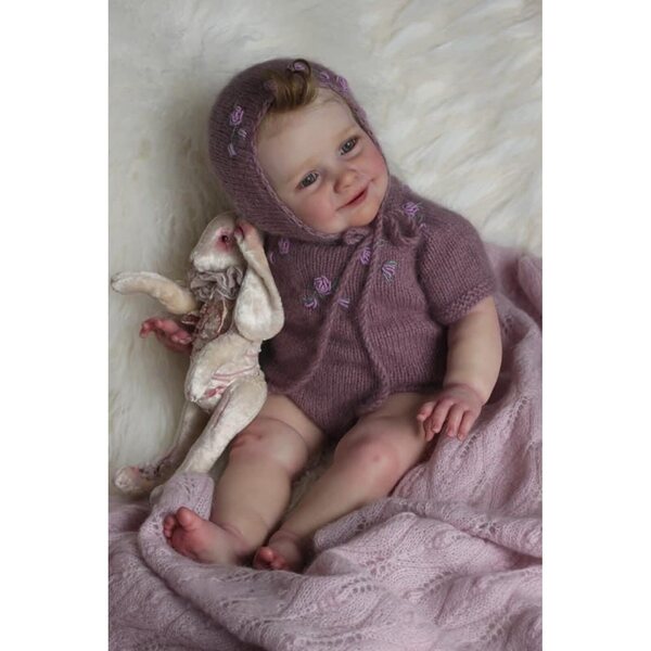 Reborn-Puppe Anano 61 cm aus realistischem Silikon mit Adern und Zubehör