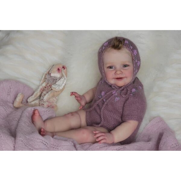 Reborn-Puppe Anano 61 cm aus realistischem Silikon mit Adern und Zubehör