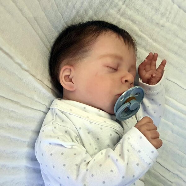 Anano Silikon-Rebornpuppe Junge, 45 cm, lebensechtes Geschenk für Kinder und Demenz