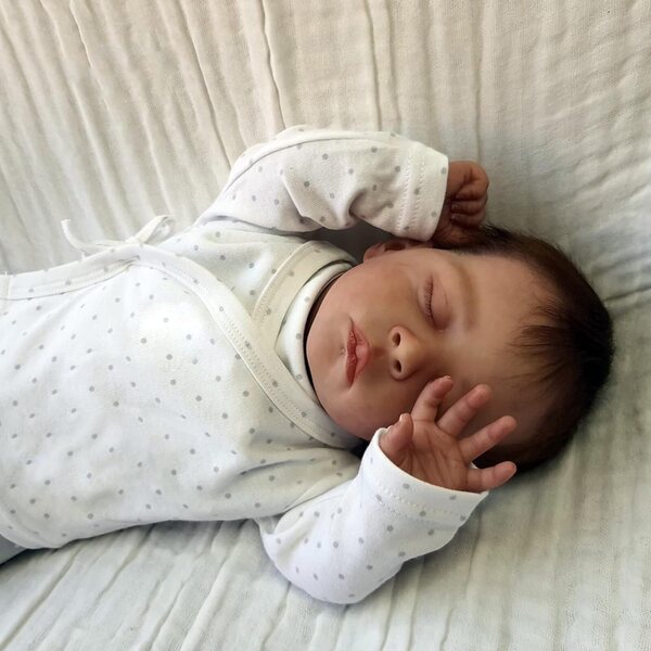 Anano Silikon-Rebornpuppe Junge, 45 cm, lebensechtes Geschenk für Kinder und Demenz