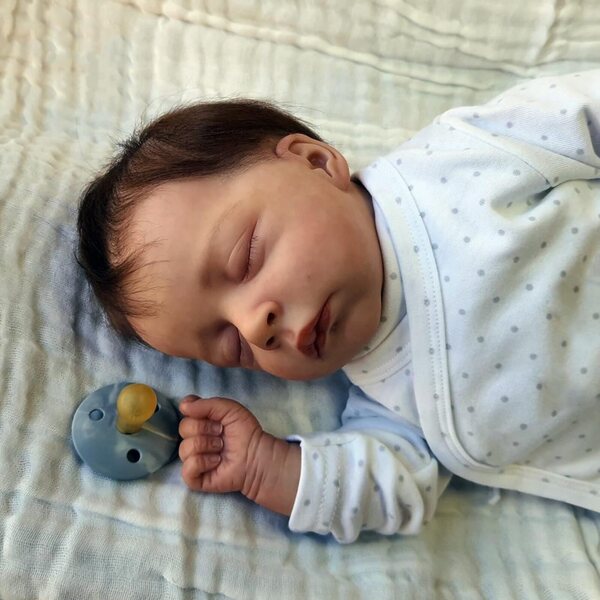 Anano Silikon-Rebornpuppe Junge, 45 cm, lebensechtes Geschenk für Kinder und Demenz