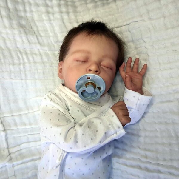 Anano Silikon-Rebornpuppe Junge, 45 cm, lebensechtes Geschenk für Kinder und Demenz