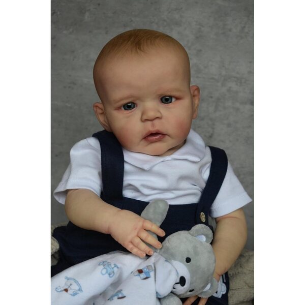 Reborn Boy Puppe aus Silikon 61 cm Realistisch mit Zubehör und Körper aus Baumwolle