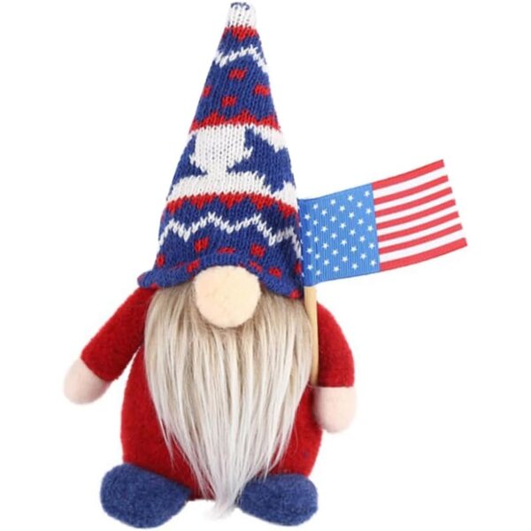 ABOOFAN Set mit 3 gesichtslosen Zwergen mit Dekorationen mit amerikanischer Flagge für die Unabhängigkeitsparty