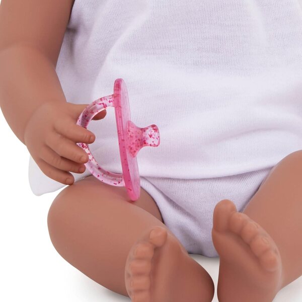LullaBaby 36 cm realistische Neugeborenenpuppe, zweiteiliges Outfit und rosa Stirnband