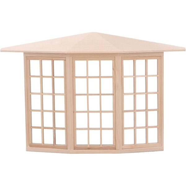 3-seitiges Erkerfenster aus Birkenholz für 1/12 Chrees Puppenhaus