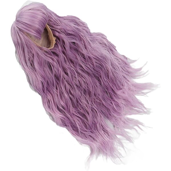 Hochelastische gewellte violette Puppenperücke 21–24 cm – weich und realistisch