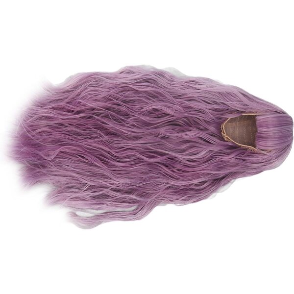 Hochelastische gewellte violette Puppenperücke 21–24 cm – weich und realistisch