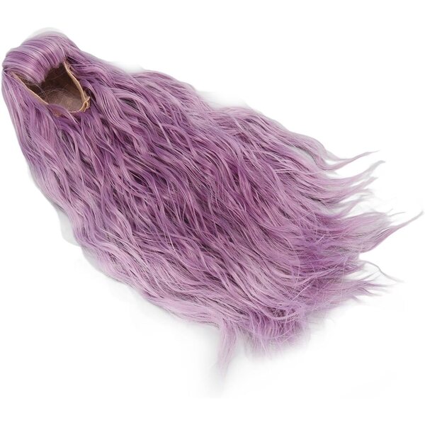 Hochelastische gewellte violette Puppenperücke 21–24 cm – weich und realistisch