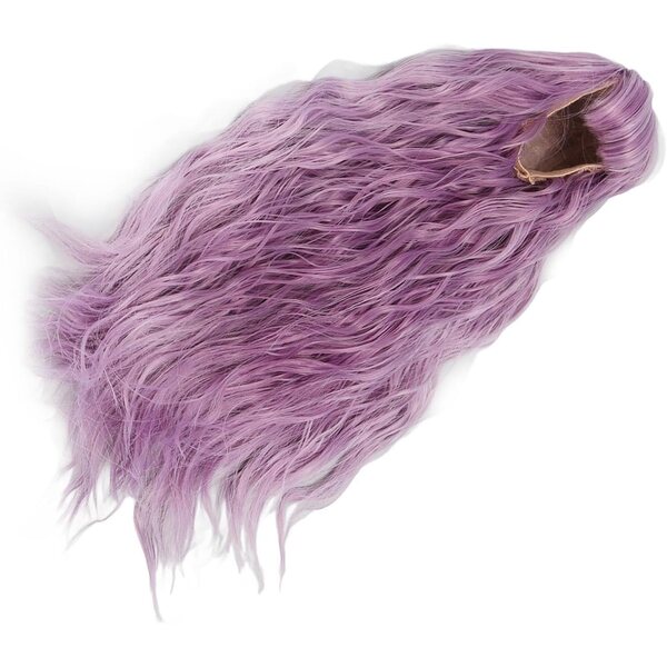 Hochelastische gewellte violette Puppenperücke 21–24 cm – weich und realistisch
