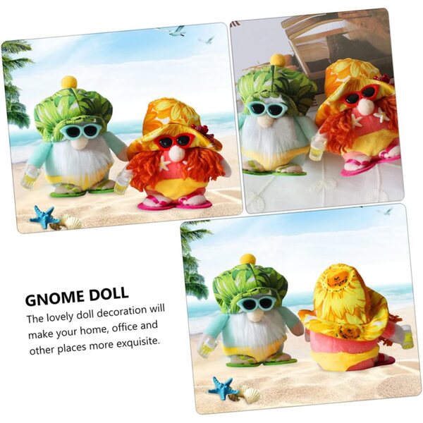 TOYANDONA Sommerzwergpuppen aus Stoff mit Bikini- und Sonnenbrillen-Dekoration