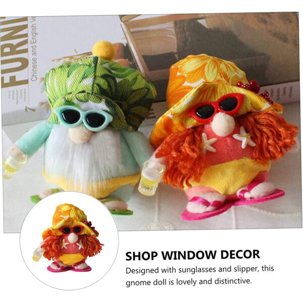 TOYANDONA Sommerzwergpuppen aus Stoff mit Bikini- und Sonnenbrillen-Dekoration