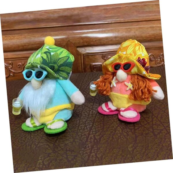 TOYANDONA Sommerzwergpuppen aus Stoff mit Bikini- und Sonnenbrillen-Dekoration
