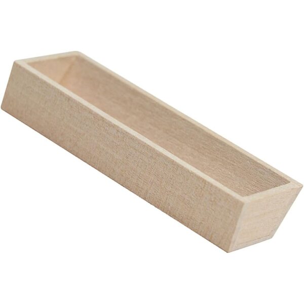 Mini vaso in legno beige per casa bambola, accessorio decorativo realistico