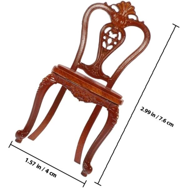 Beaupretty Set 2 Mini Sedie in Legno e Metallo per Casa delle Bambole - Decorazione Dettagliata