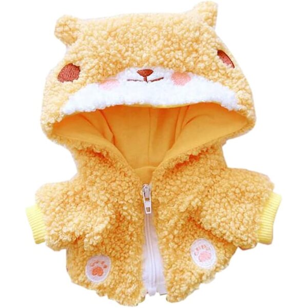 Felpa con cappuccio in peluche per bambola Corgi 20 cm - niannyyhouse giallo