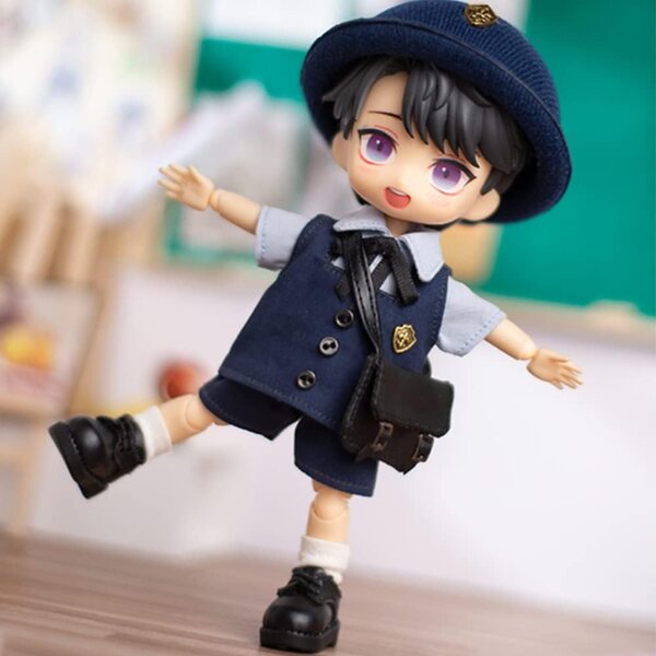 niannyyhouse Vintage-Schuhe aus mattem Leder für 11 cm große 1/12-BJD-Puppen, hellbraune Farbe