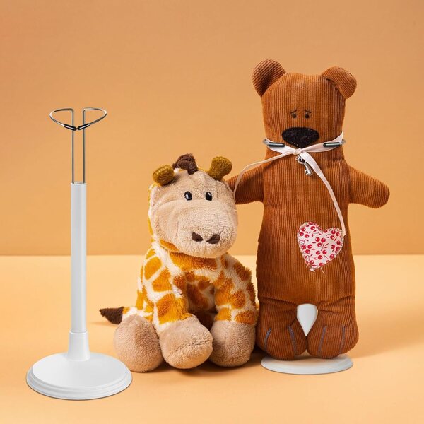 Jojofuny tragbarer Puppenständer 2 Stück aus weißem PVC 35 cm