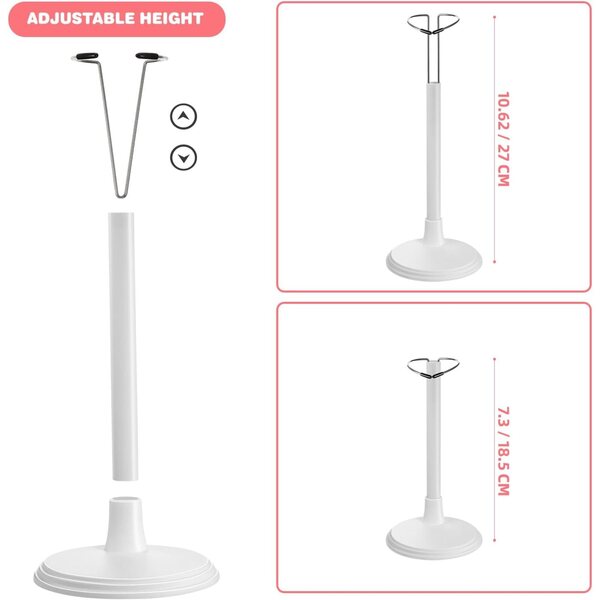 Jojofuny tragbarer Puppenständer 2 Stück aus weißem PVC 35 cm