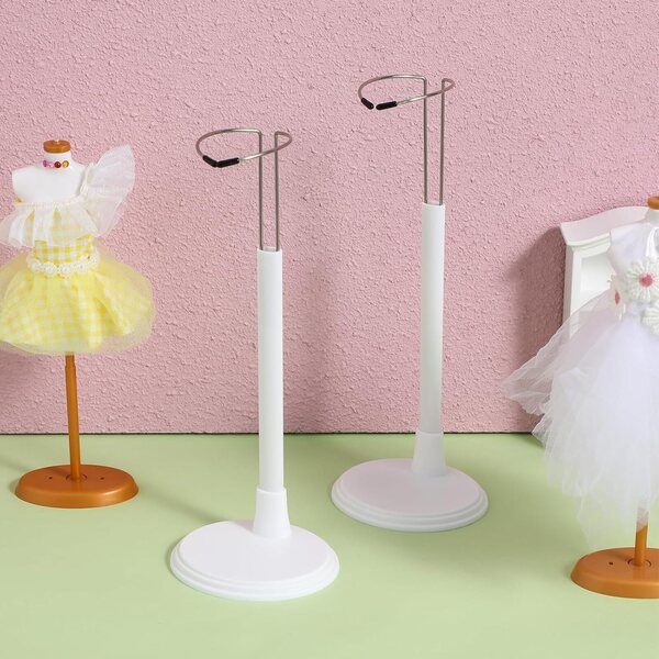 Jojofuny tragbarer Puppenständer 2 Stück aus weißem PVC 35 cm