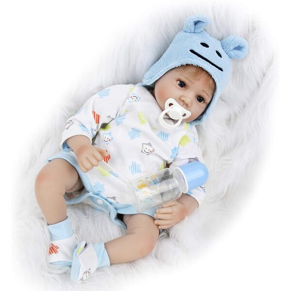 ZIYIUI Realistische Reborn-Puppe, 55 cm, weicher Körper, Silikon und Baumwolle, Neugeborenes