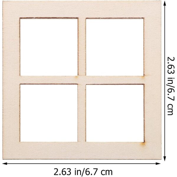 16 Fensterrahmen aus Holz für Puppenhäuser – Mini-Deko-Accessoires