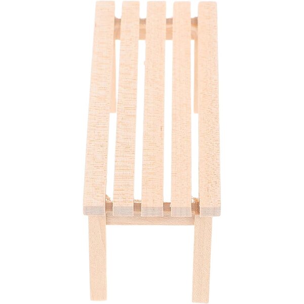 Beaupretty Panca Miniatura in Legno per Casa delle Bambole, Accessorio Decorativo Beige