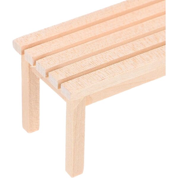 Beaupretty Panca Miniatura in Legno per Casa delle Bambole, Accessorio Decorativo Beige