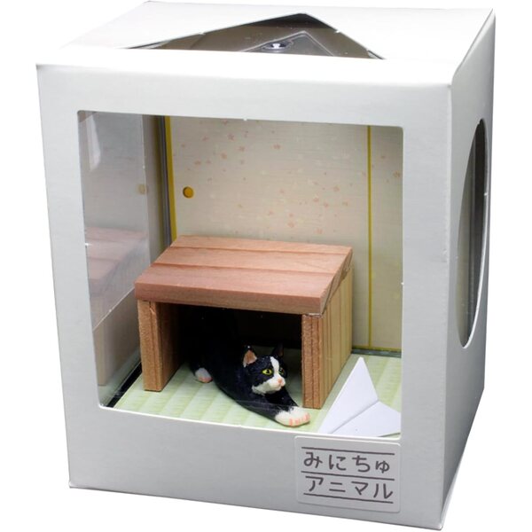 Miniatur 1/12 Japanisches Zimmer mit Katze - Diorama Platz 89704