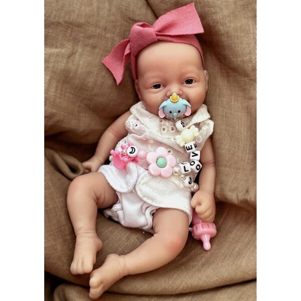 MYREBABY 17,8 cm Mini-Silikon-Rebornpuppe für Kinder, lebensecht und Stressabbauend