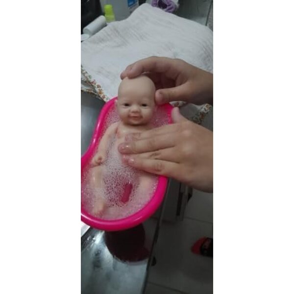 MYREBABY 17,8 cm Mini-Silikon-Rebornpuppe für Kinder, lebensecht und Stressabbauend