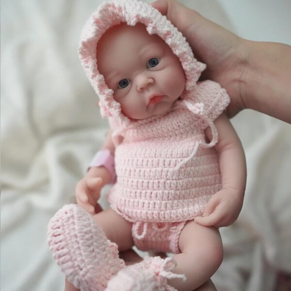 MYREBABY Reborn Silikonpuppen Platine 30,5 cm mit Zubehör und Kleidung