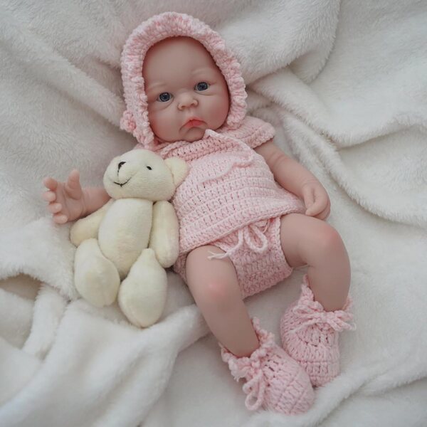 MYREBABY Reborn Silikonpuppen Platine 30,5 cm mit Zubehör und Kleidung