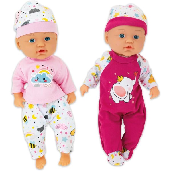 Teorema interaktive Puppen 30 cm mit 10 Geräuschen, Schnuller und Flasche für Kinder