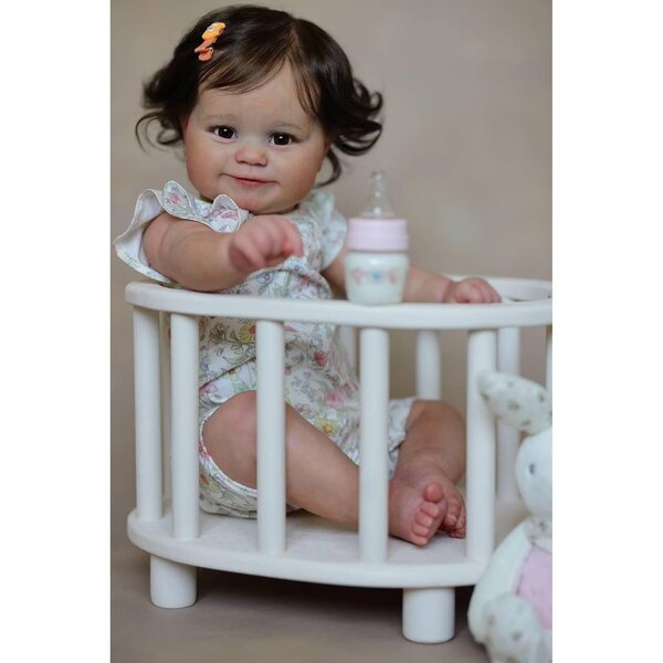 Maddie Reborn Baby Doll 60 cm Realistisches Silikon mit Kleidung und Accessoires