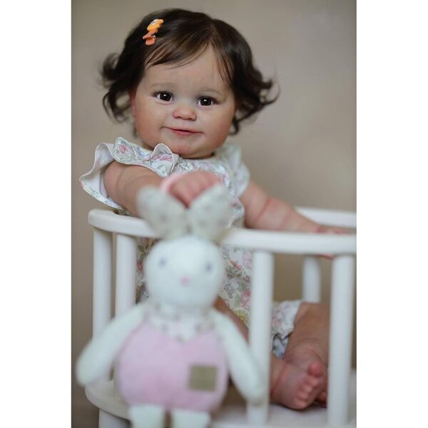 Maddie Reborn Baby Doll 60 cm Realistisches Silikon mit Kleidung und Accessoires