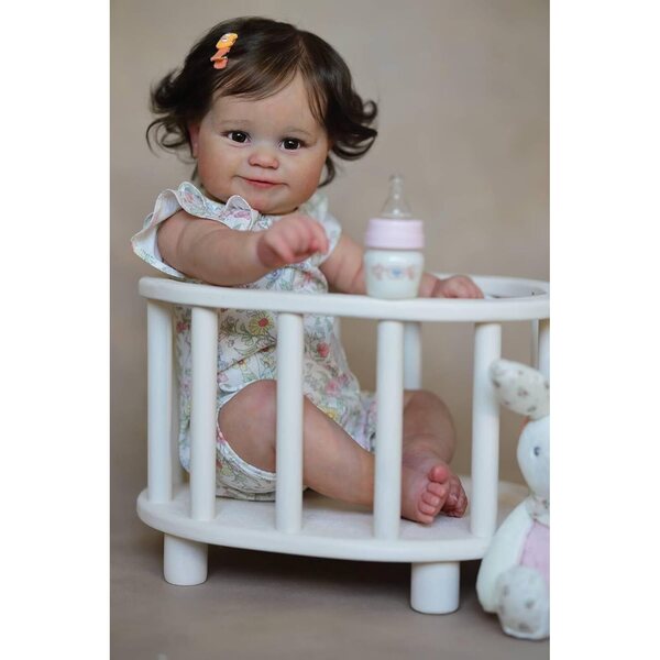 Maddie Reborn Baby Doll 60 cm Realistisches Silikon mit Kleidung und Accessoires
