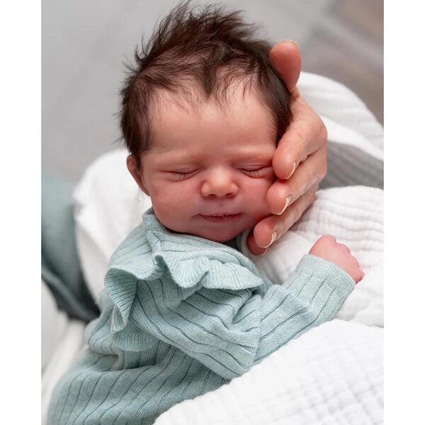 Reborn Baby Doll Ashia 48 cm Handwaschbarer Körper aus weichem Silikon
