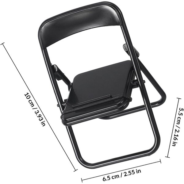 VICASKY 12 Sedie Pieghevoli Mini Nere in Plastica per Casa delle Bambole e Modellismo